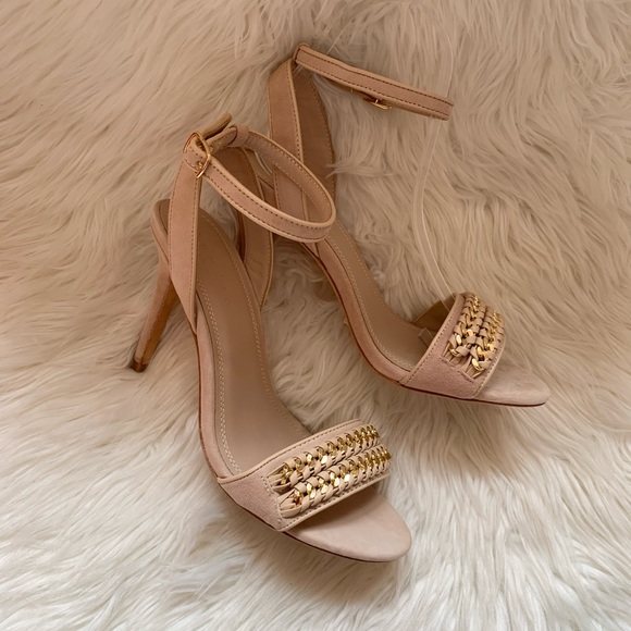 *SOLD* New! SANDRO Paris Nina Chain Tan Suede Sandals - Picture 6 of 14